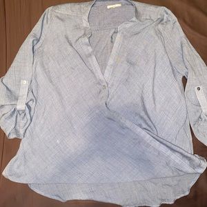Blue long sleeved blouse